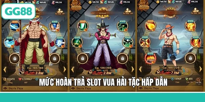 Mức hoàn trả slot Vua Hải Tặc hấp dẫn